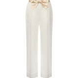 Pantaloni in cotone e lino con fiocco 7B3RB6F4 8T1A03 VALENTINO GARAVANI 