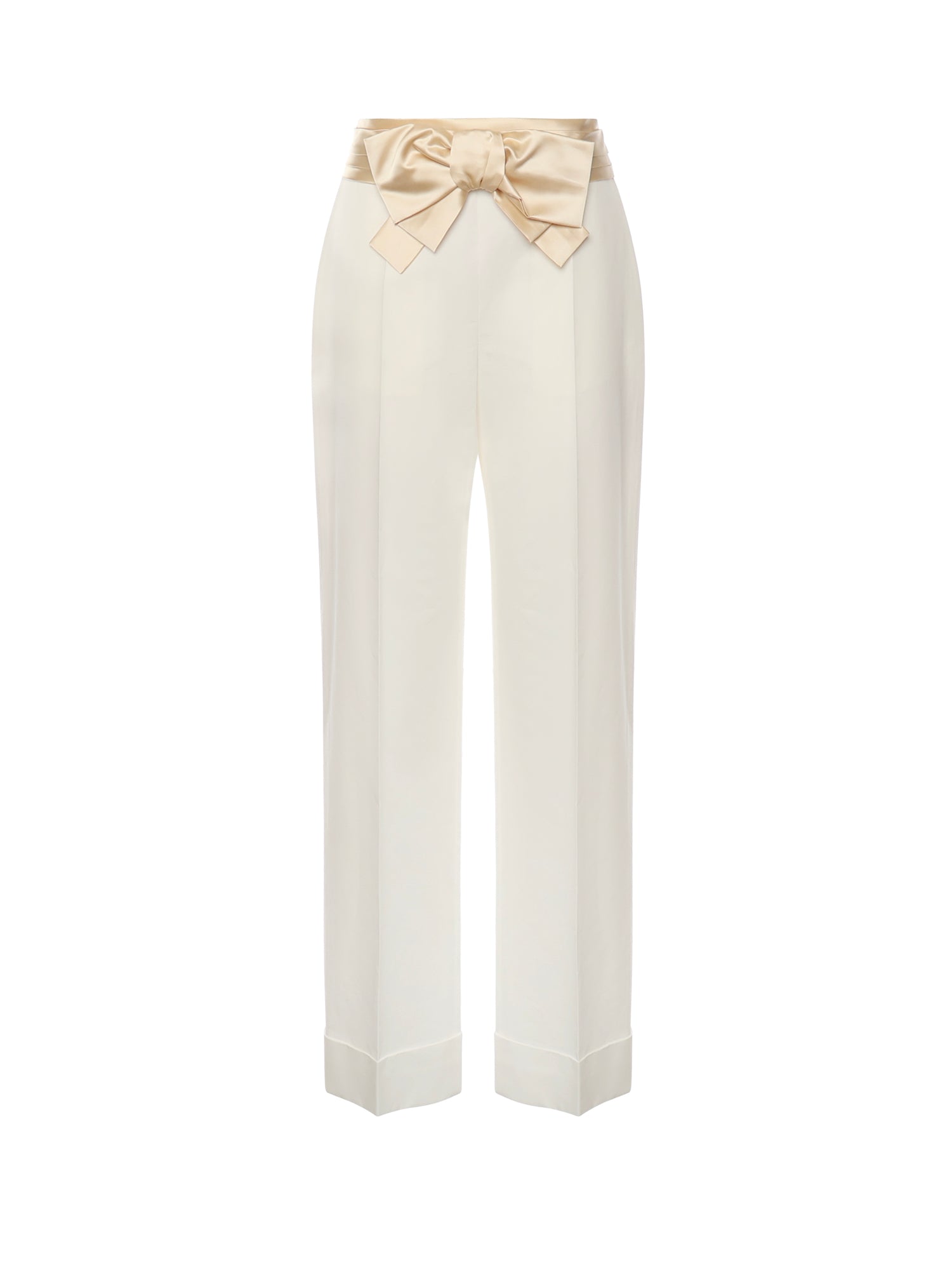 Pantaloni in cotone e lino con fiocco 7B3RB6F4 8T1A03 VALENTINO GARAVANI 