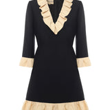 Abito corto in crepe couture con ruches 7B3VADY0 1CFTB1 VALENTINO GARAVANI 