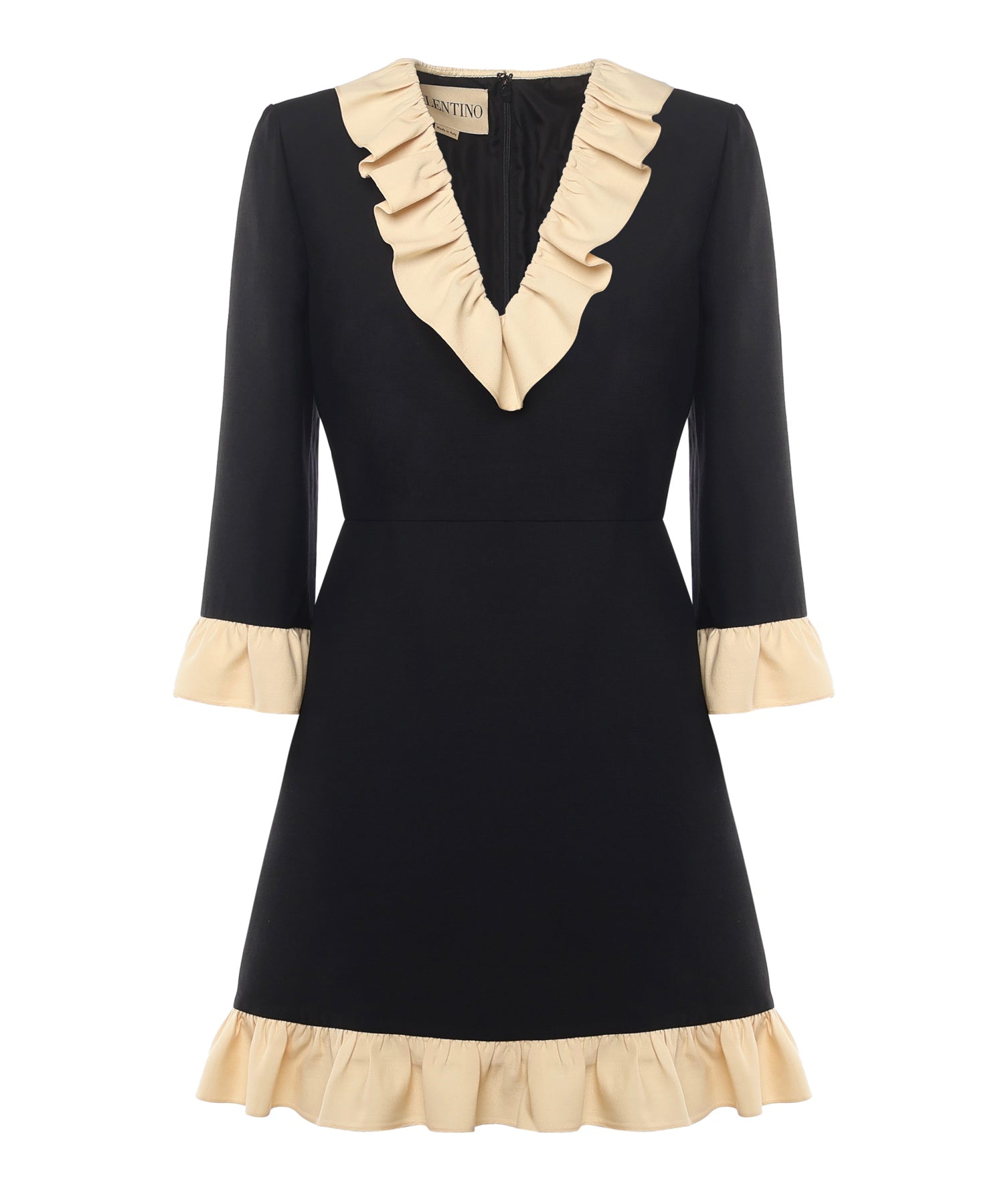 Abito corto in crepe couture con ruches 7B3VADY0 1CFTB1 VALENTINO GARAVANI 