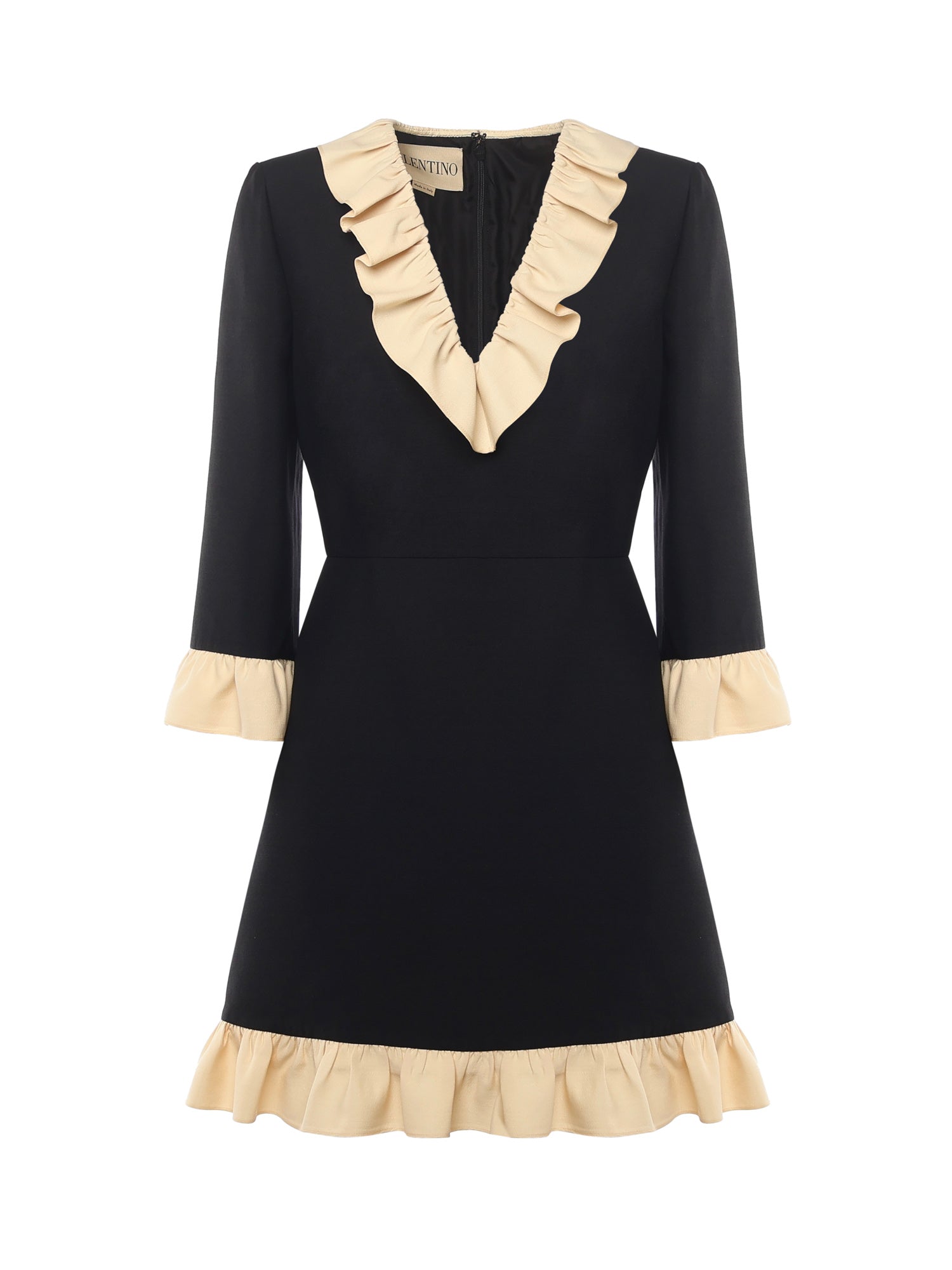 Abito corto in crepe couture con ruches 7B3VADY0 1CFTB1 VALENTINO GARAVANI 