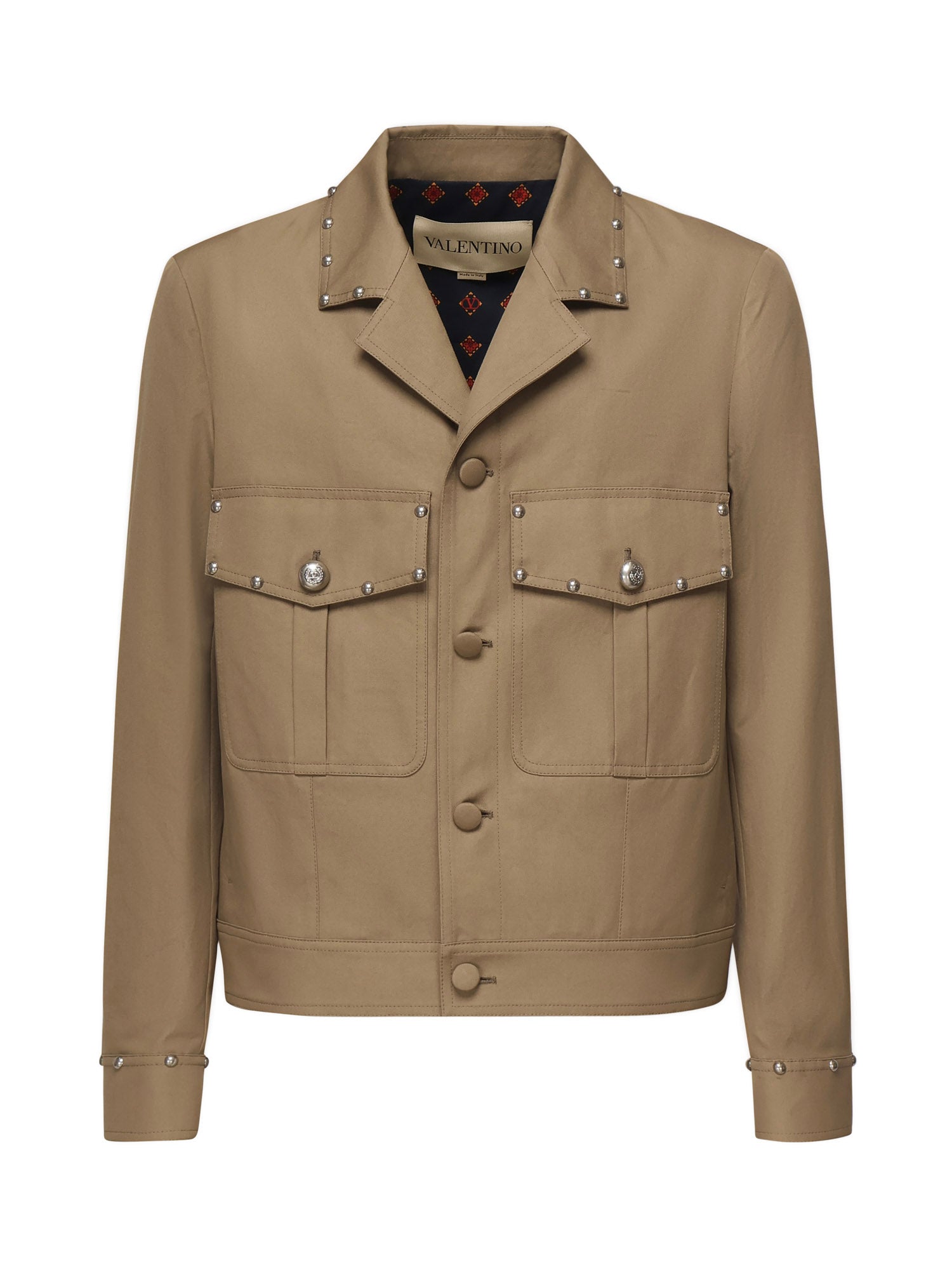 Giacca in cotone con borchie 7V3CIQ30 AWVE04 VALENTINO GARAVANI 