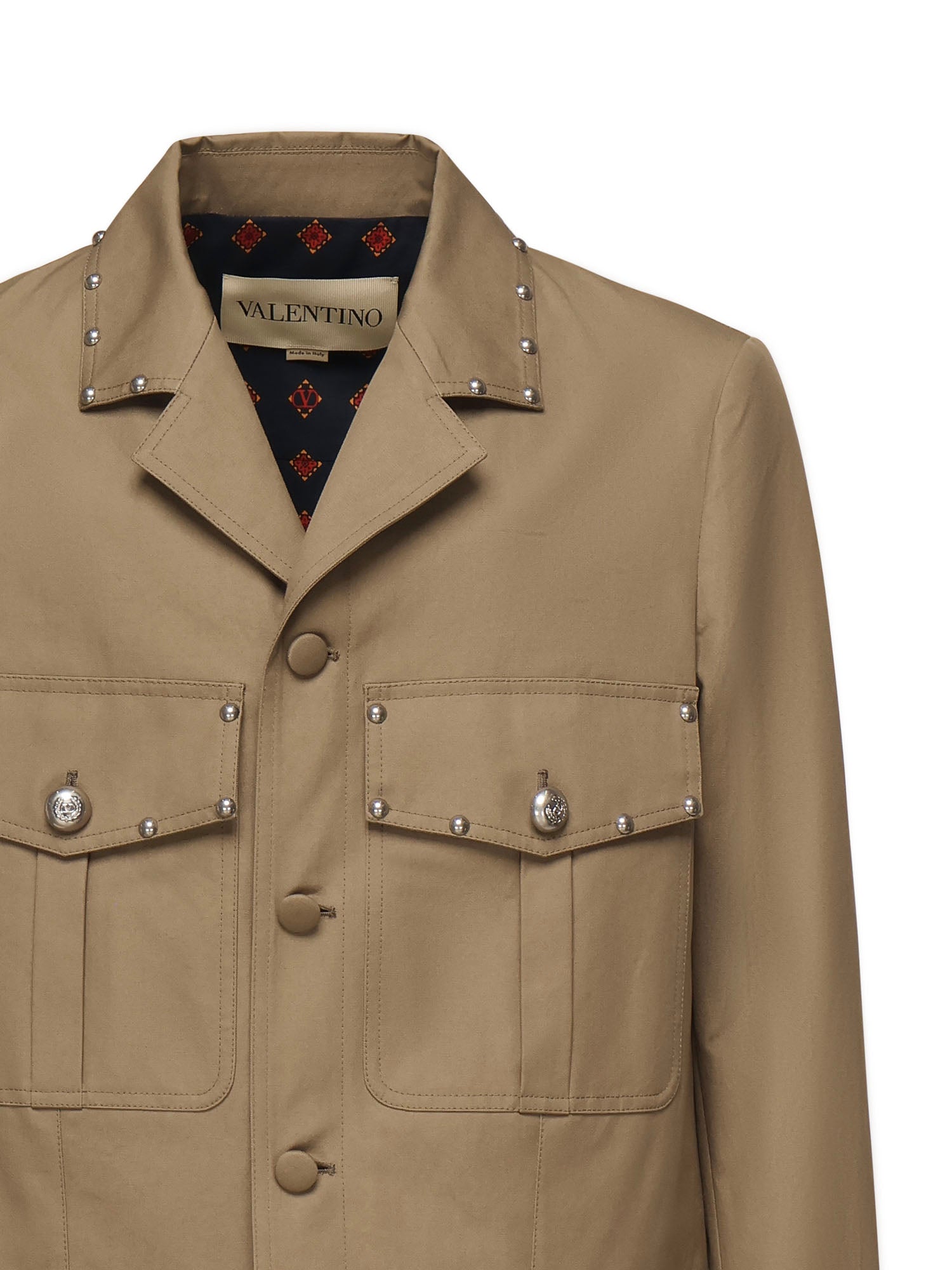 Giacca in cotone con borchie 7V3CIQ30 AWVE04 VALENTINO GARAVANI 