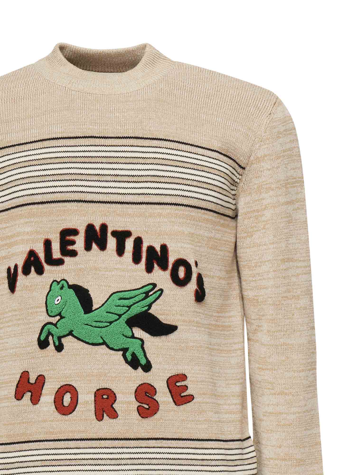 Pullover in lana e cotone con logo 7V3KC34E B27DRY VALENTINO GARAVANI 