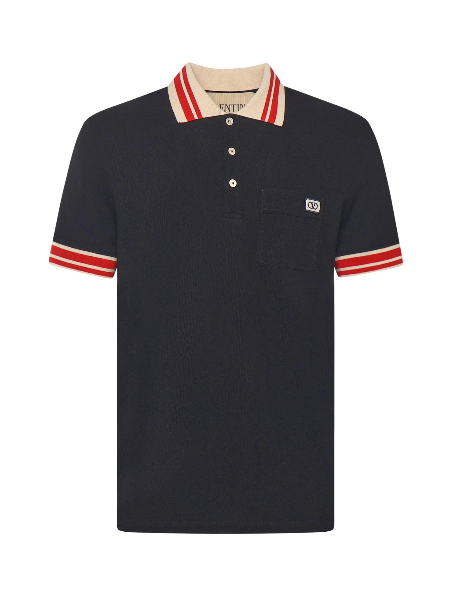 Polo in piquet con patch Vlogo 7V3MH01K B190NO VALENTINO GARAVANI 