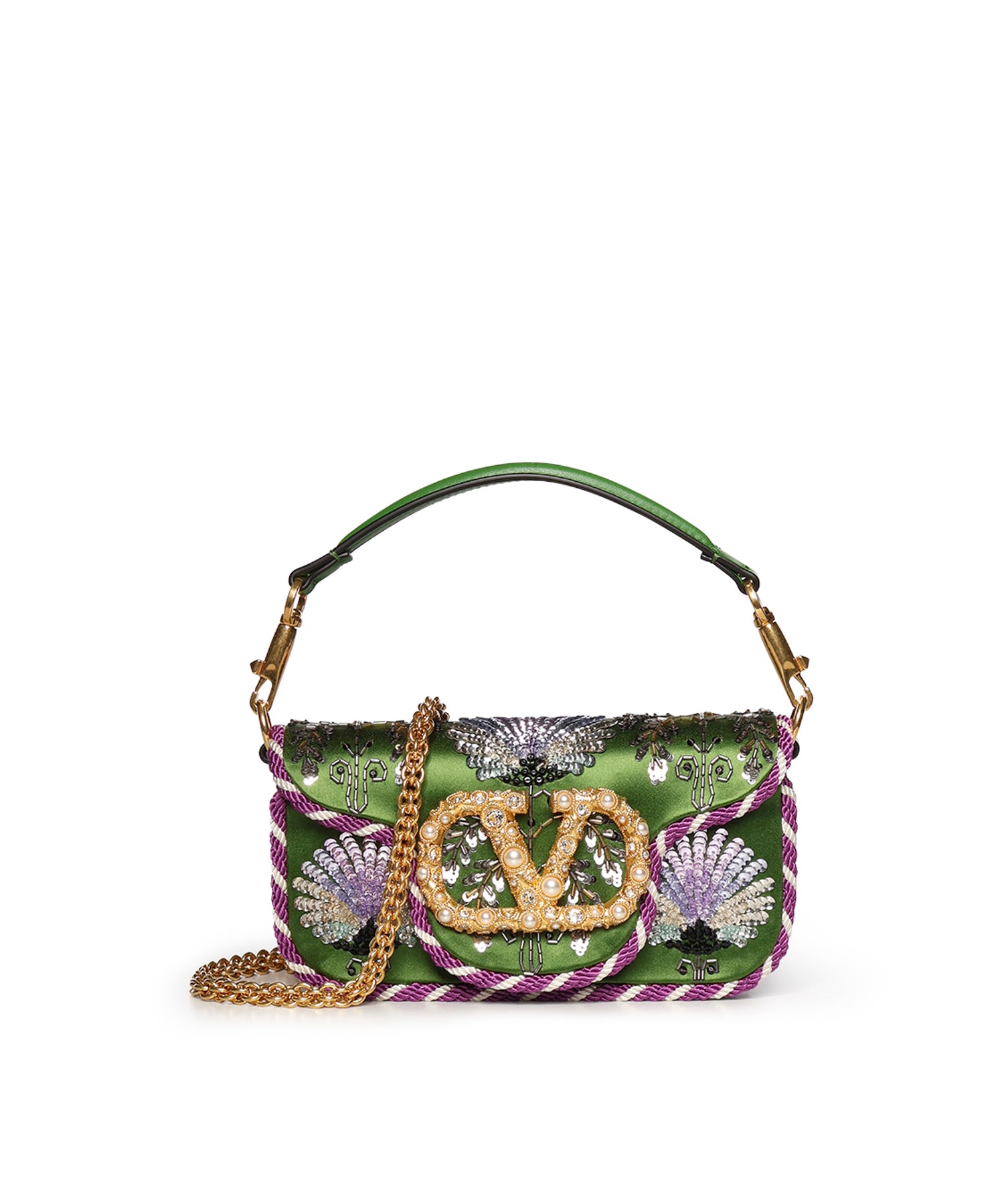 Borsa a spalla Locò ricamata con logo gioiello 7W0B0K53 RQIAAC VALENTINO GARAVANI 