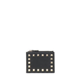 Portacarte Rockstud in vitello granato 7W2P0AI8 VSH0NO VALENTINO GARAVANI 