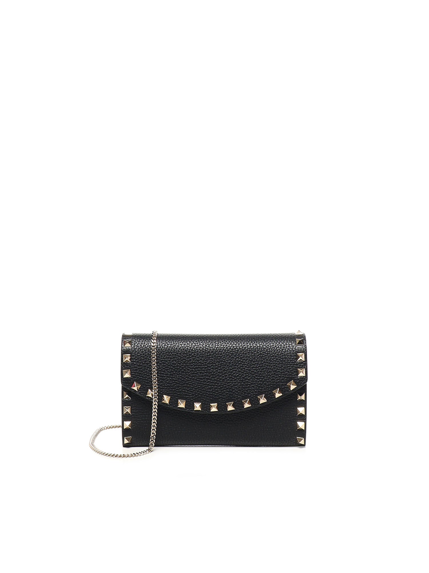 Portafoglio Rockstud in pelle con catena 7W2P0AR6 VSH0NO VALENTINO GARAVANI 