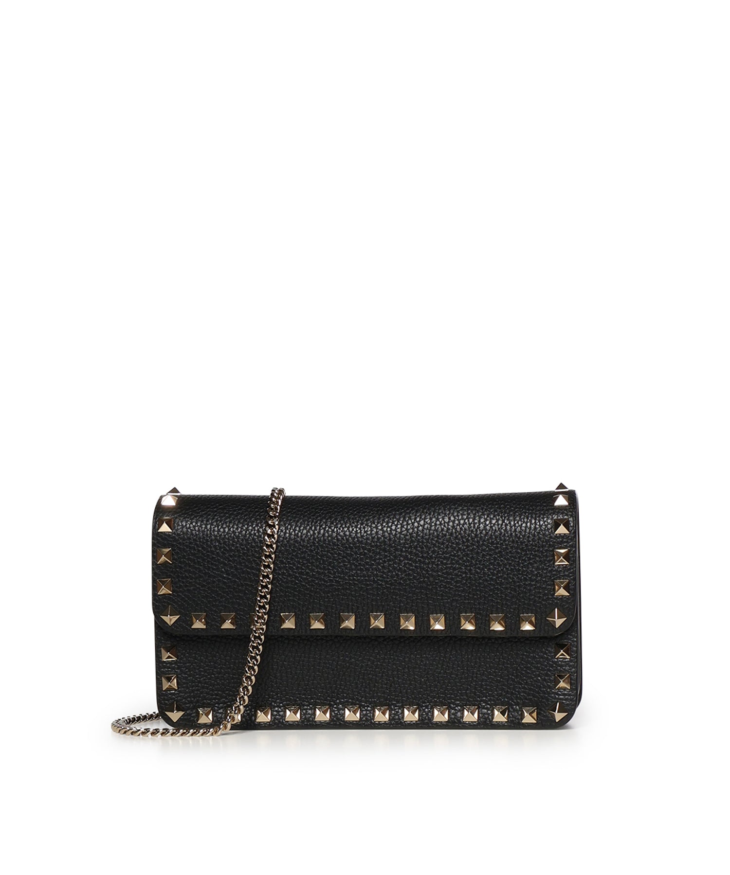 Portafoglio con catena Rockstud in vitello granato 7W2P0S61 VSH0NO VALENTINO GARAVANI 
