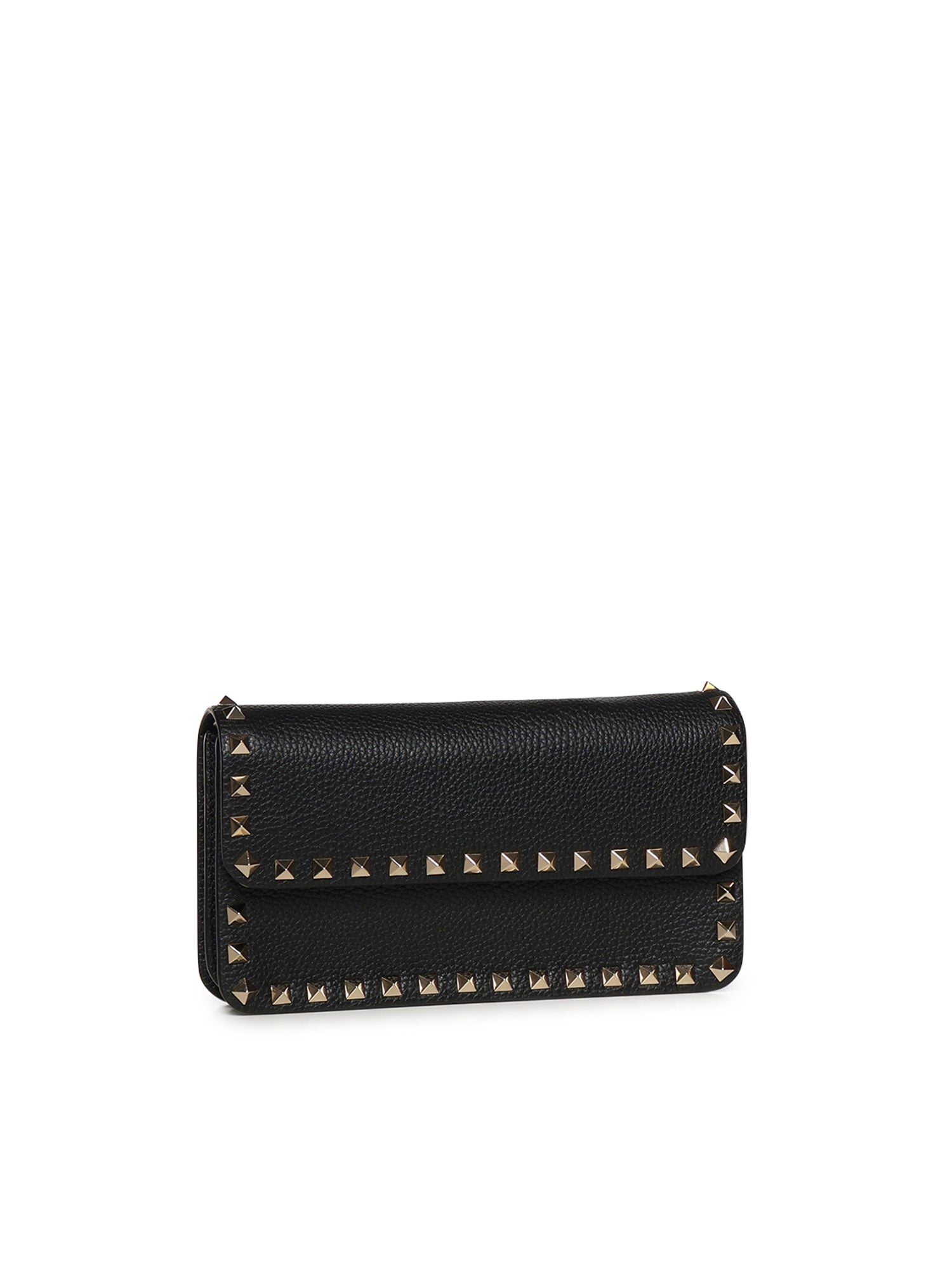 Portafoglio con catena Rockstud in vitello granato 7W2P0S61 VSH0NO VALENTINO GARAVANI 