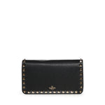 Portafoglio con catena Rockstud in vitello granato 7W2P0S61 VSH0NO VALENTINO GARAVANI 
