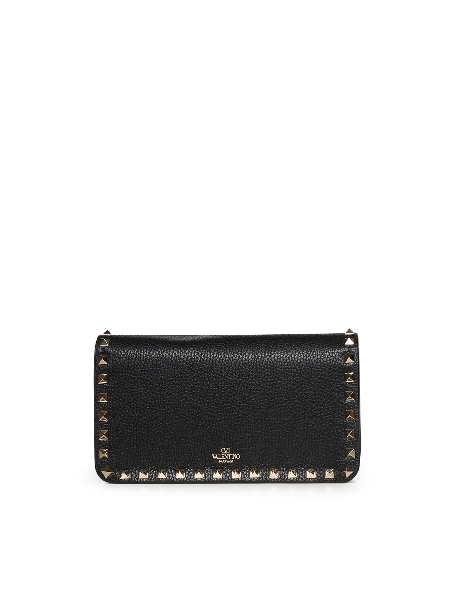Portafoglio con catena Rockstud in vitello granato 7W2P0S61 VSH0NO VALENTINO GARAVANI 