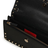Portafoglio con catena Rockstud in vitello granato 7W2P0S61 VSH0NO VALENTINO GARAVANI 