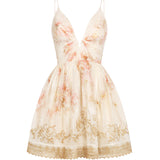 Abito corto con scollo a V e stampa floreale 5302DF251 CPNY ZIMMERMANN 