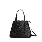 Tote bag piccola Mina 25 in pelle di vitello AA1S06725I251 999 ALAIA 