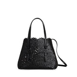 Tote bag piccola Mina 25 in pelle di vitello AA1S06725I251 999 ALAIA 