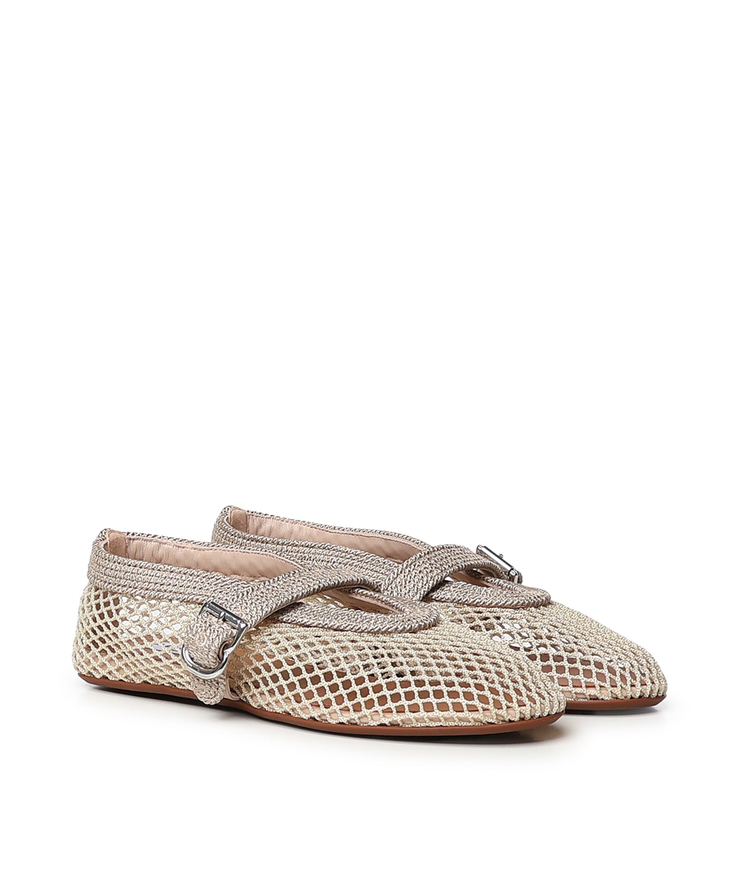 Ballerine flat in rete e cordino di satin AA3A029A041 A45 ALAIA 