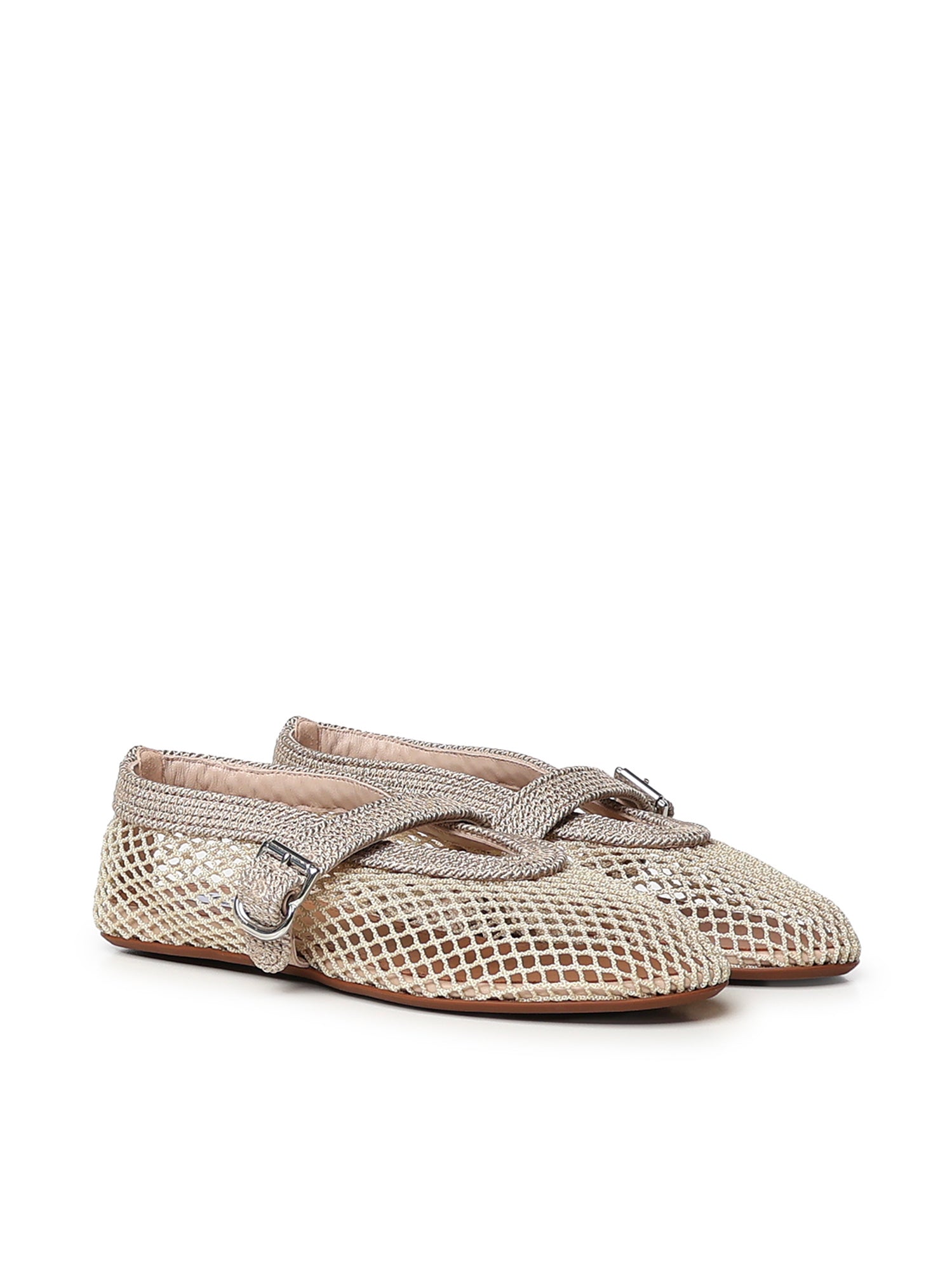 Ballerine flat in rete e cordino di satin AA3A029A041 A45 ALAIA 