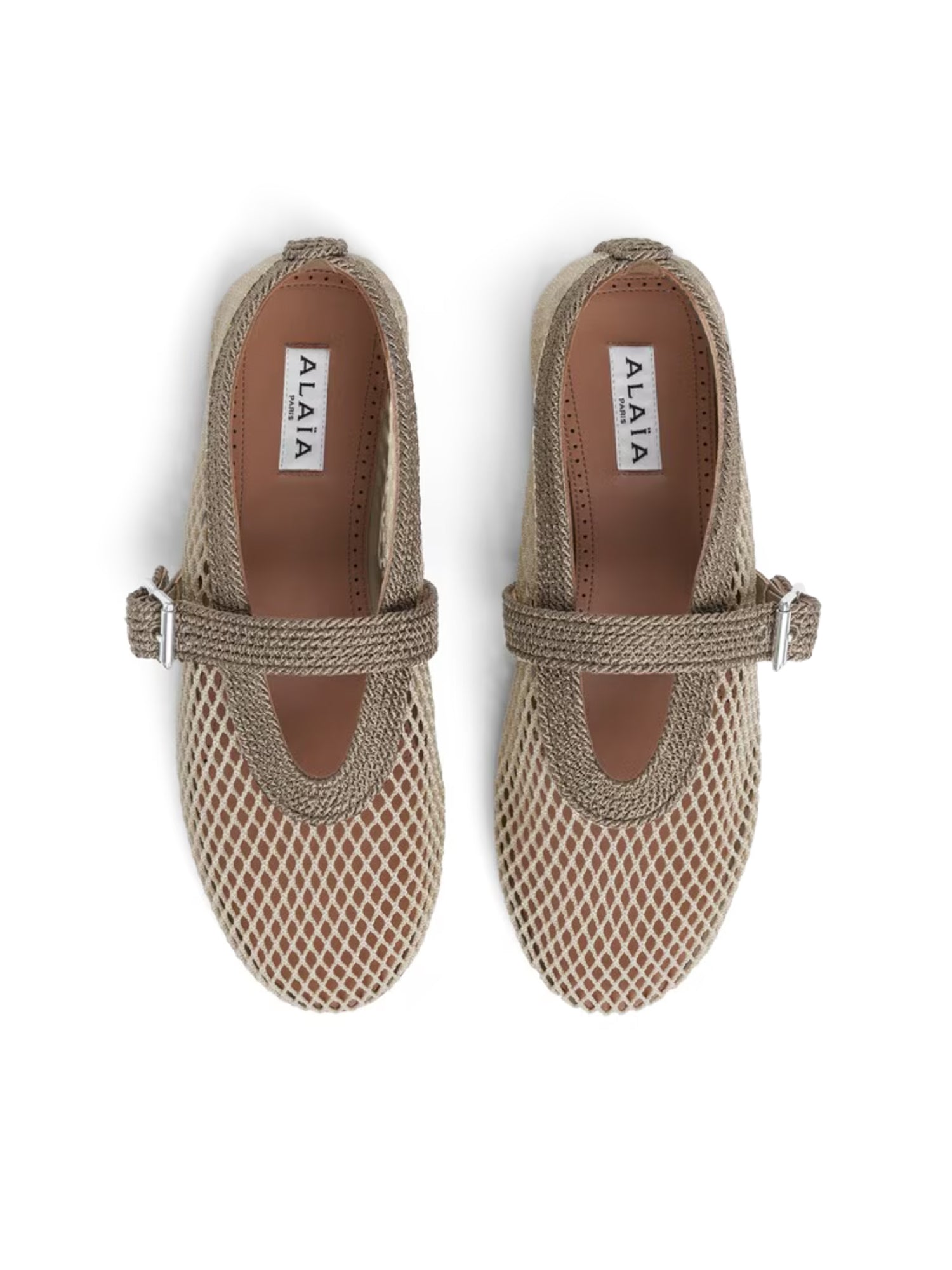Ballerine flat in rete e cordino di satin AA3A029A041 A45 ALAIA 