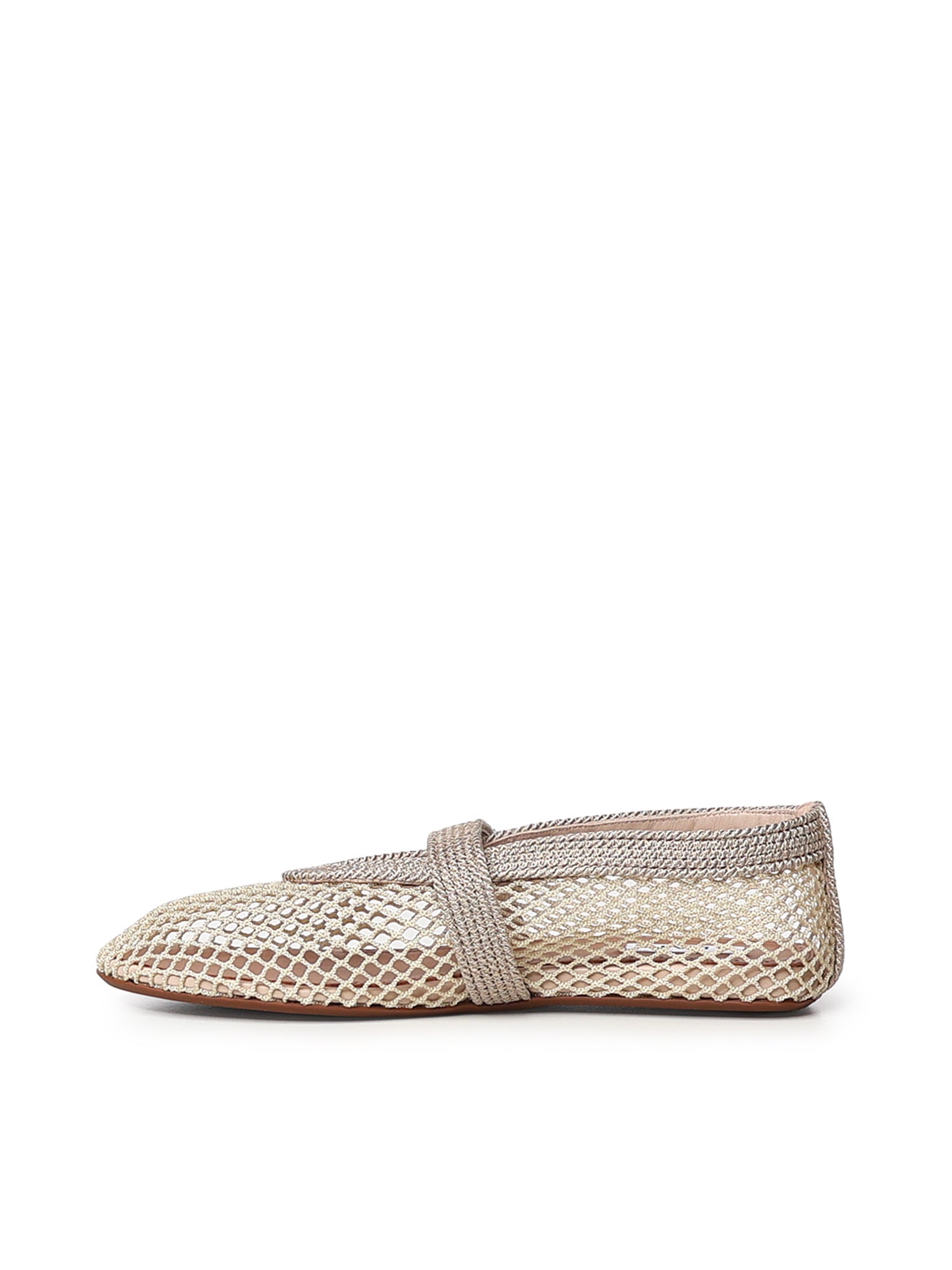 Ballerine flat in rete e cordino di satin AA3A029A041 A45 ALAIA 
