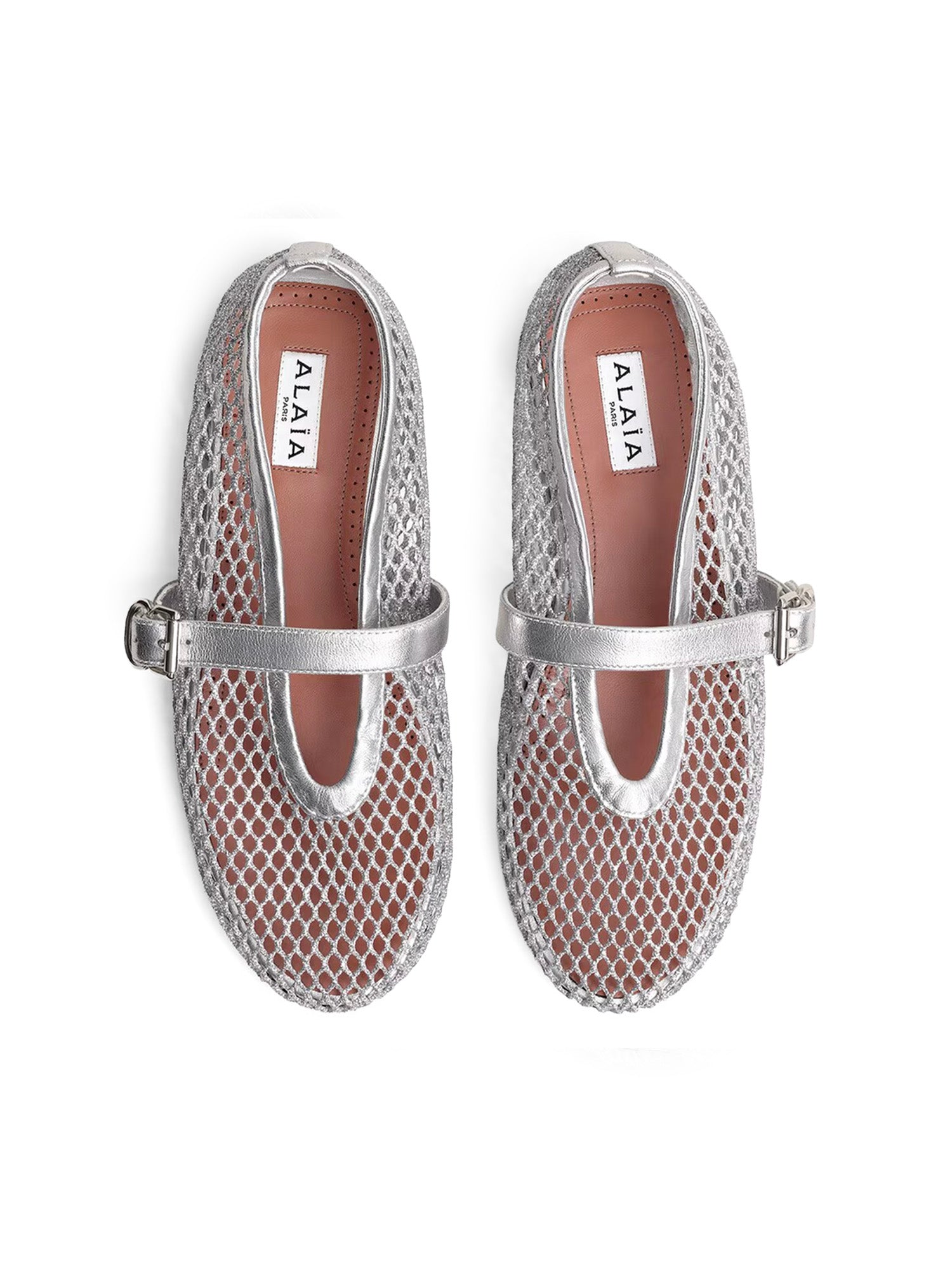 Ballerine in rete laminata AA3A029TK028 090 ALAIA 