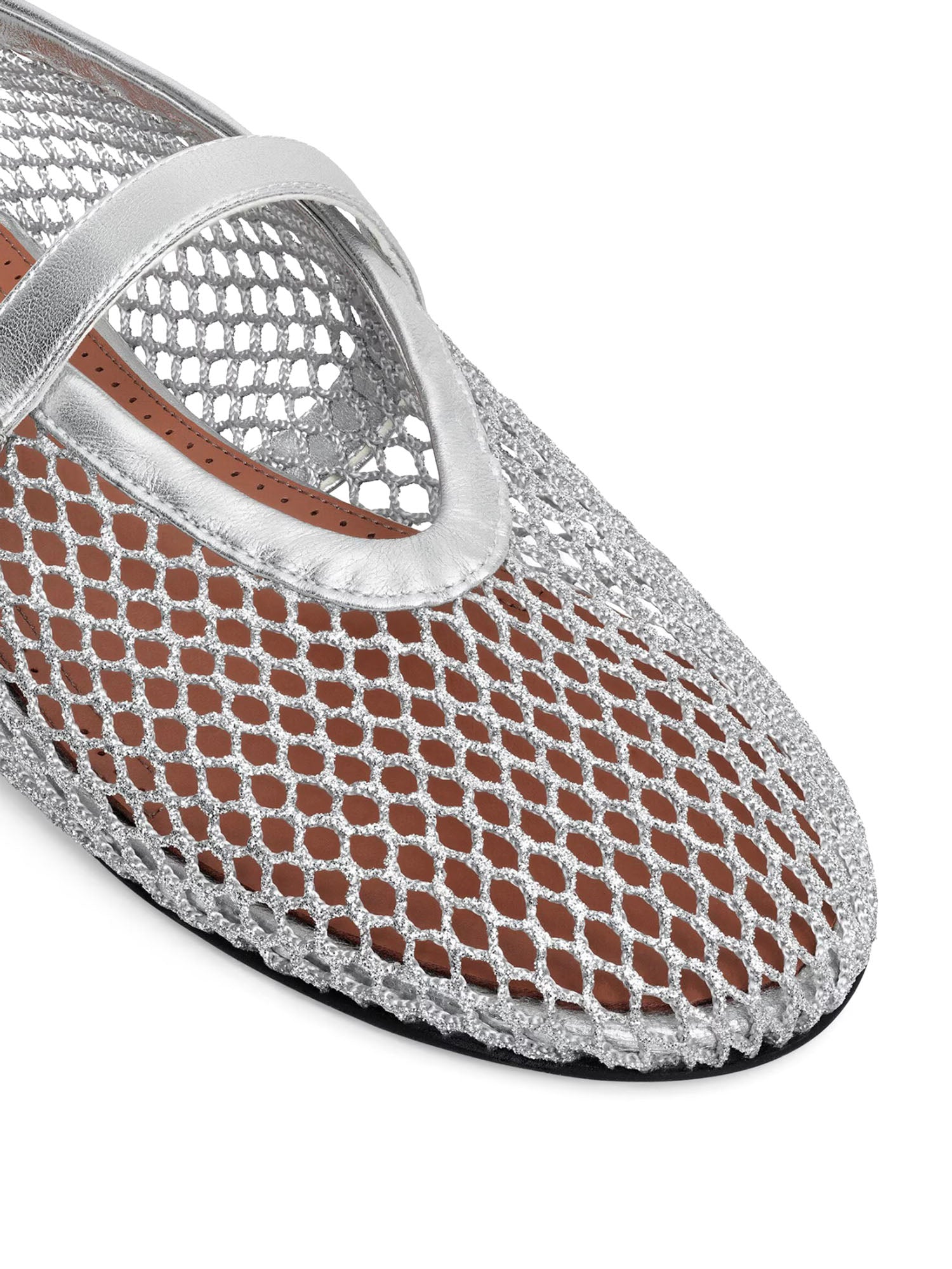 Ballerine in rete laminata AA3A029TK028 090 ALAIA 