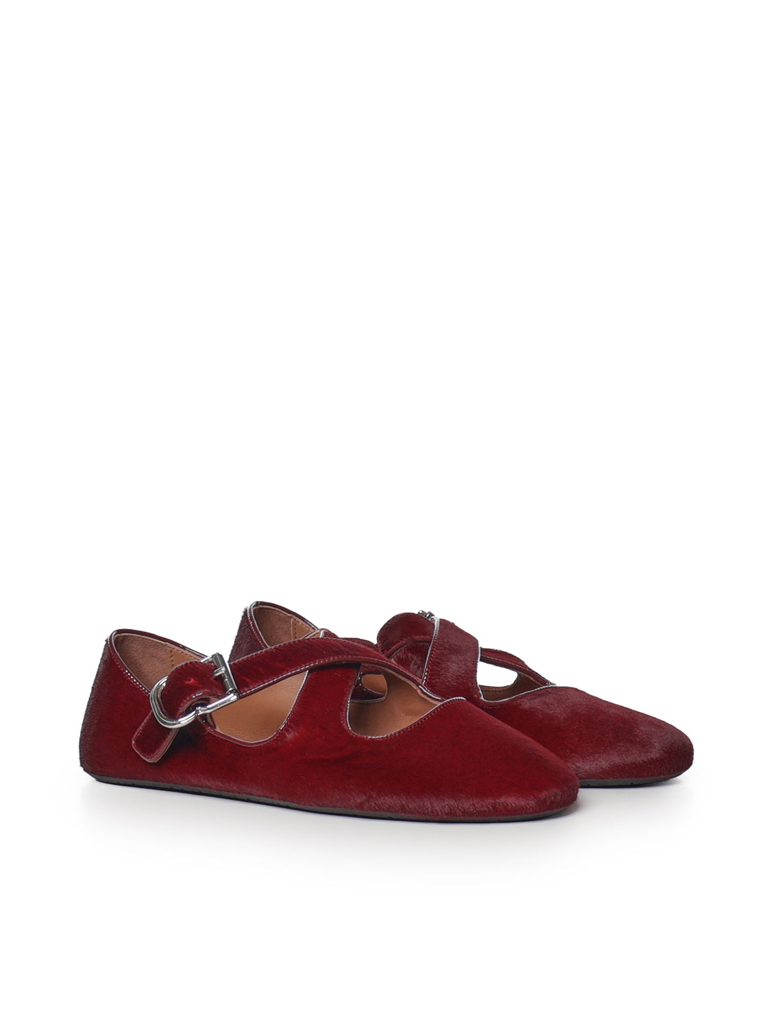 Ballerine incrociate in cavallino AA3A046I047 320 ALAIA 