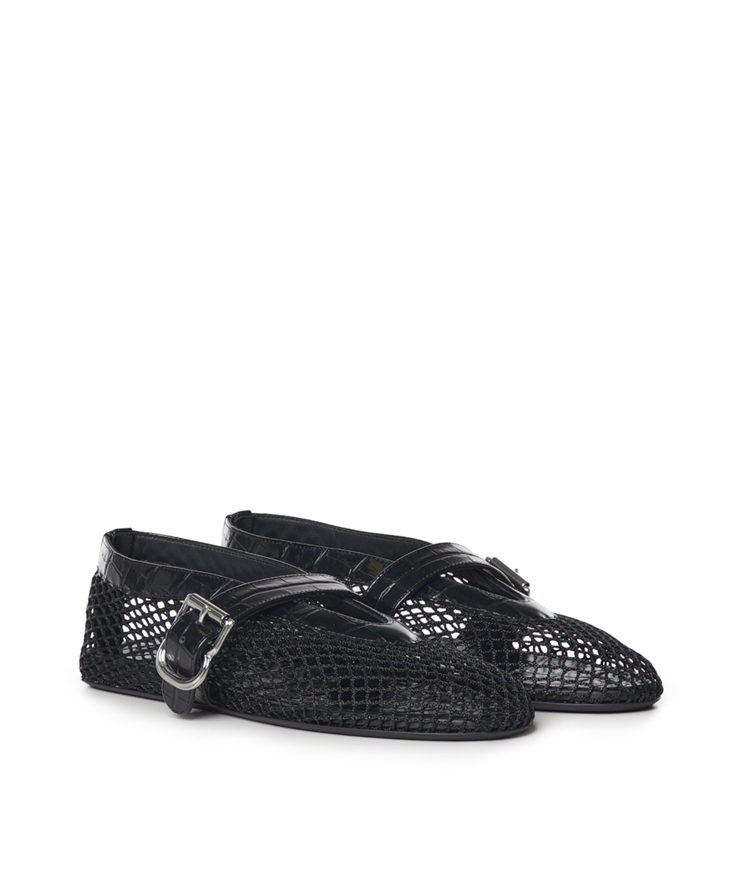 Ballerine flat e pelle di vitello goffrata AA3A069I294 999 ALAIA 