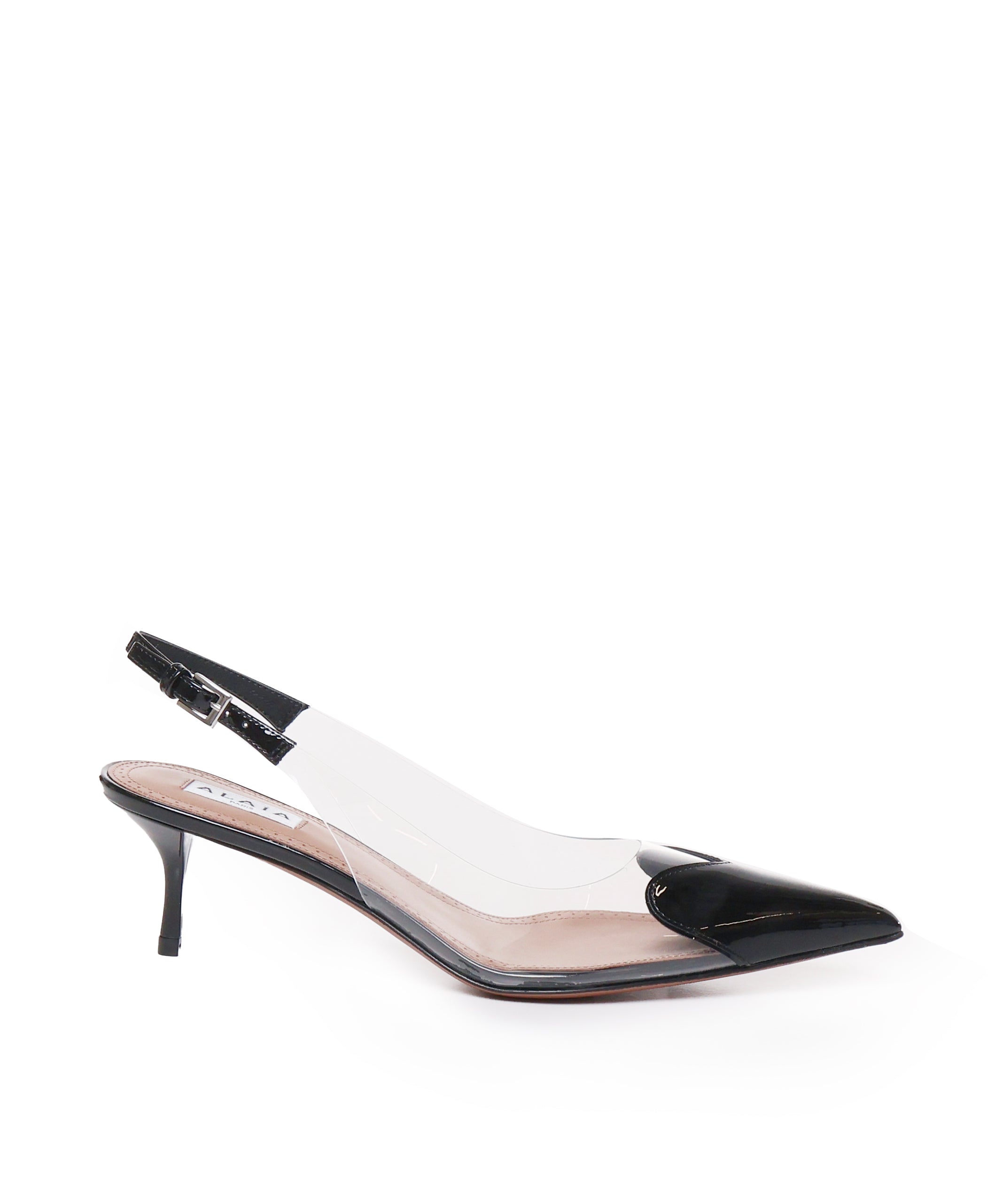Slingback Le Cœur in pelle di agnello verniciata AA3E057CK150 999 ALAIA 