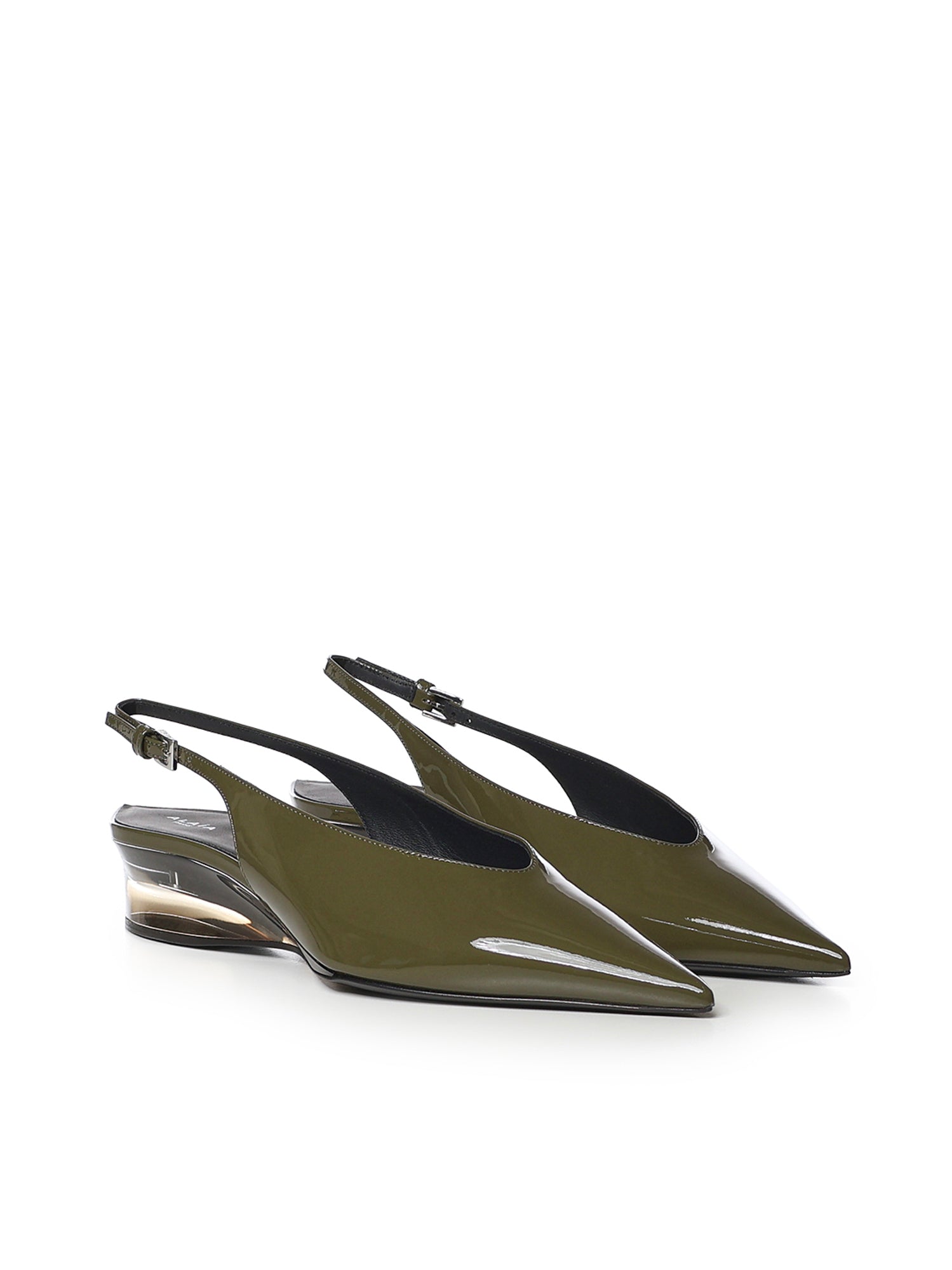 Slingback con zeppa in pelle verniciata AA3G3004I037 U21 ALAIA 