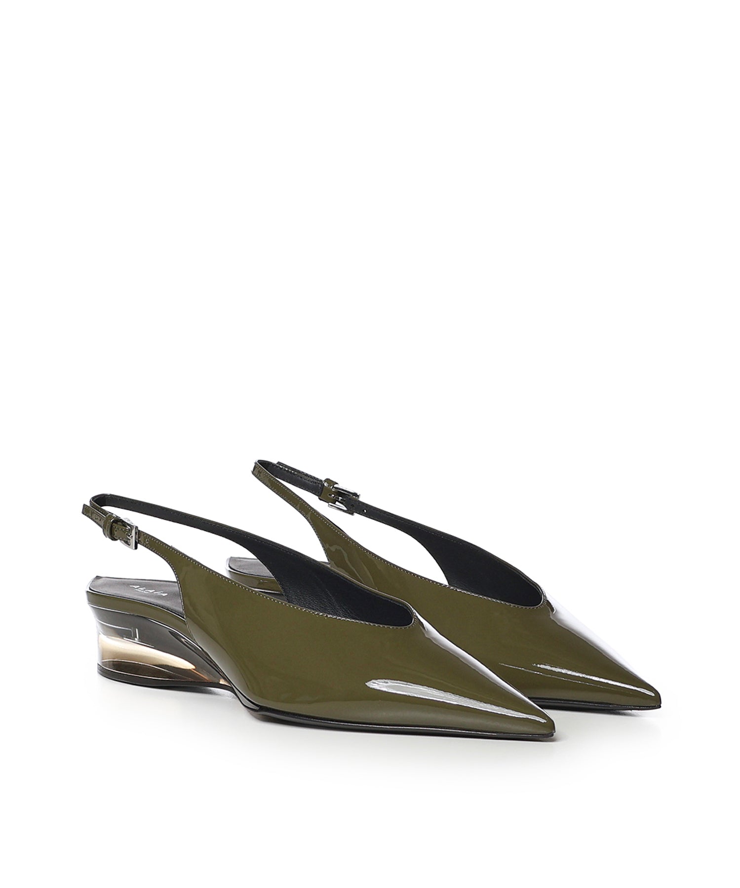 Slingback con zeppa in pelle verniciata AA3G3004I037 U21 ALAIA 