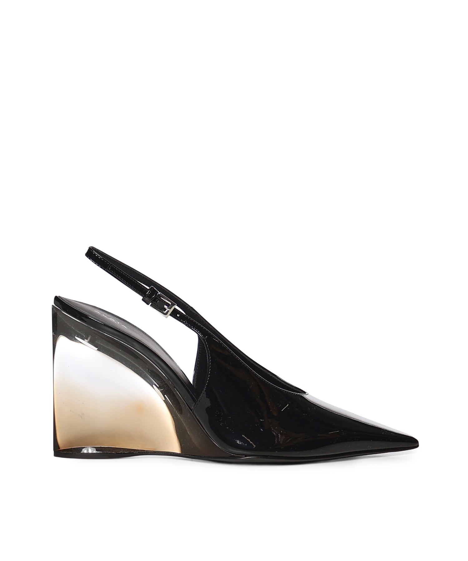 Slingback con zeppa in pelle verniciata AA3G3005I037 999 ALAIA 