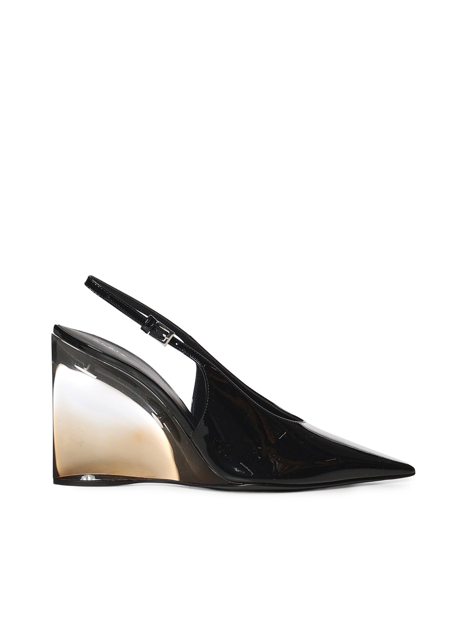 Slingback con zeppa in pelle verniciata AA3G3005I037 999 ALAIA 
