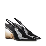 Slingback con zeppa in pelle verniciata AA3G3005I037 999 ALAIA 