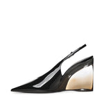 Slingback con zeppa in pelle verniciata AA3G3005I037 999 ALAIA 