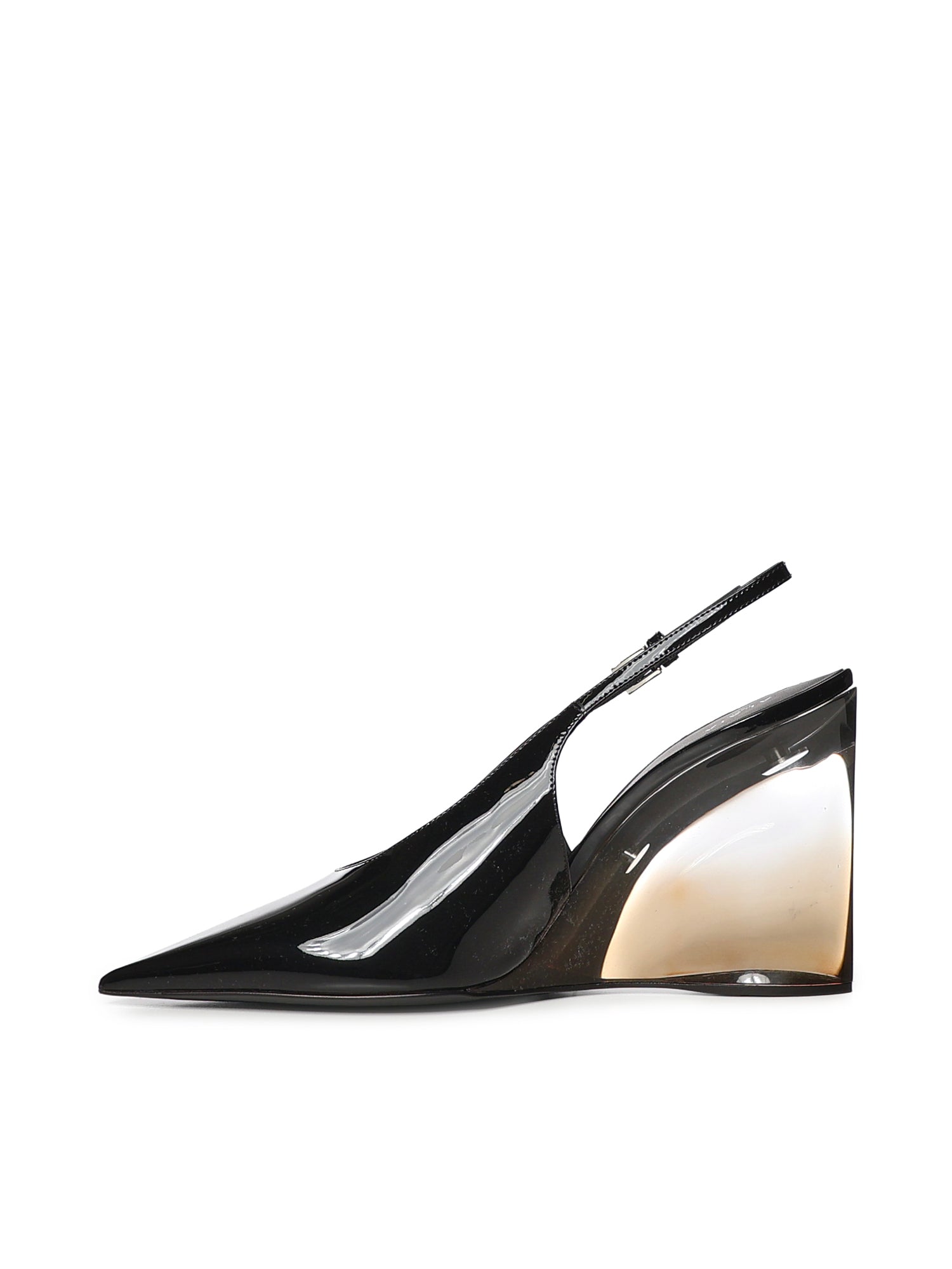 Slingback con zeppa in pelle verniciata AA3G3005I037 999 ALAIA 
