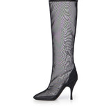 Stivali al ginocchio in mesh AA3O2032A063 999 ALAIA 