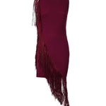 Abito asimmetrico con frange AA9R3097K217D 342 ALAIA 