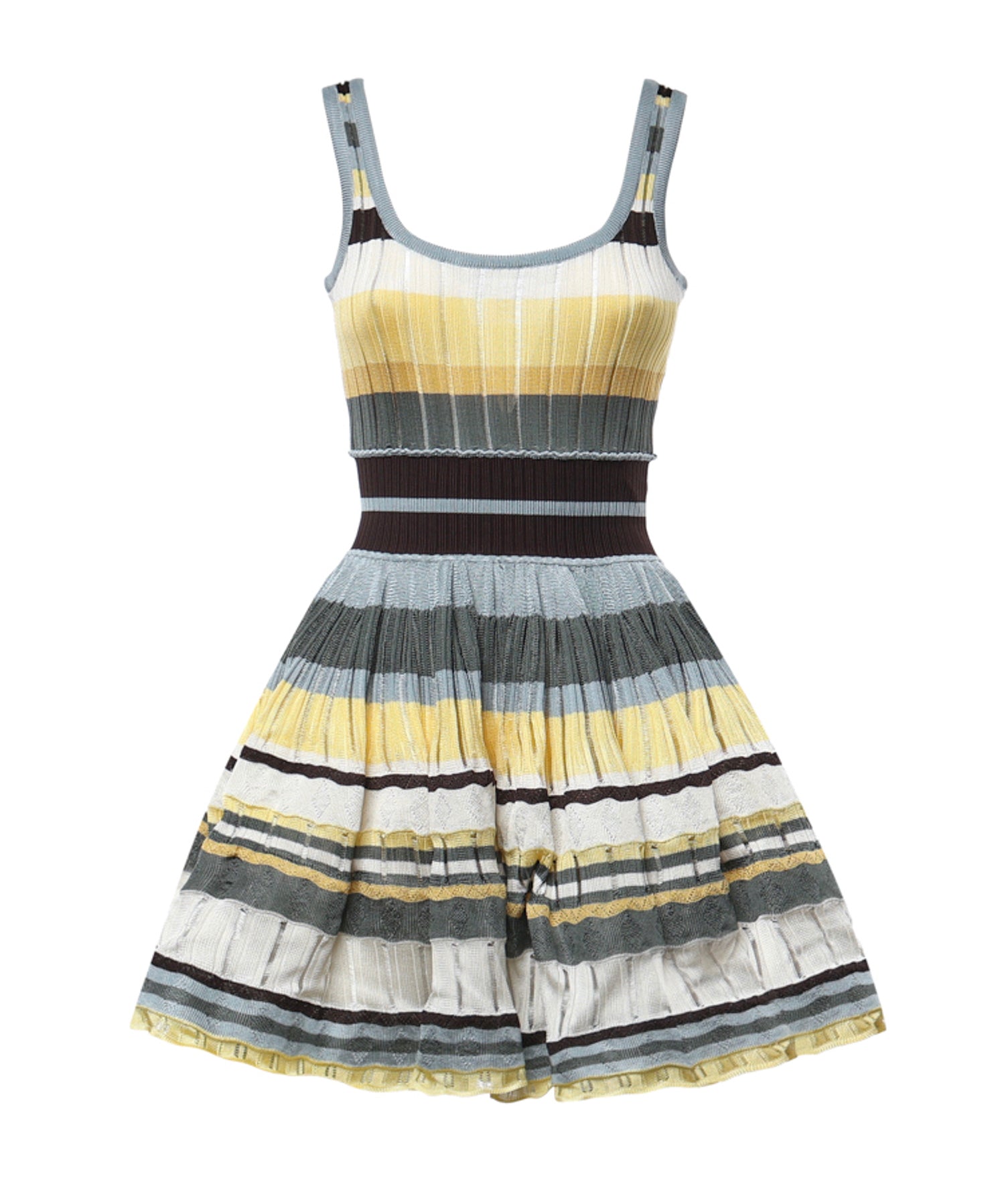 Abito corto in maglia a righe AA9R3100K266D 908 ALAIA 