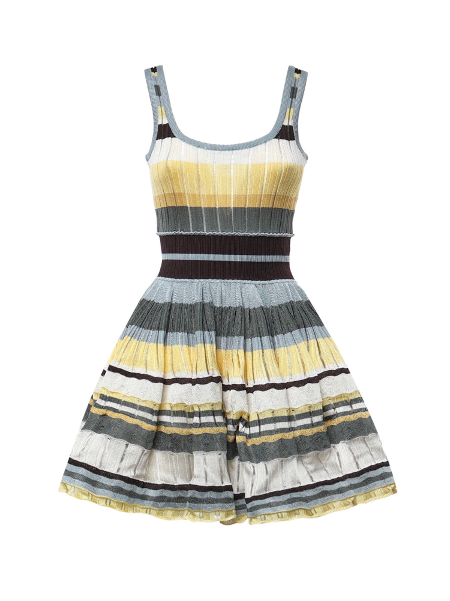 Abito corto in maglia a righe AA9R3100K266D 908 ALAIA 
