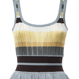 Abito corto in maglia a righe AA9R3100K266D 908 ALAIA 