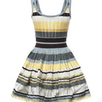Abito corto in maglia a righe AA9R3100K266D 908 ALAIA 