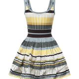 Abito corto in maglia a righe AA9R3100K266D 908 ALAIA 