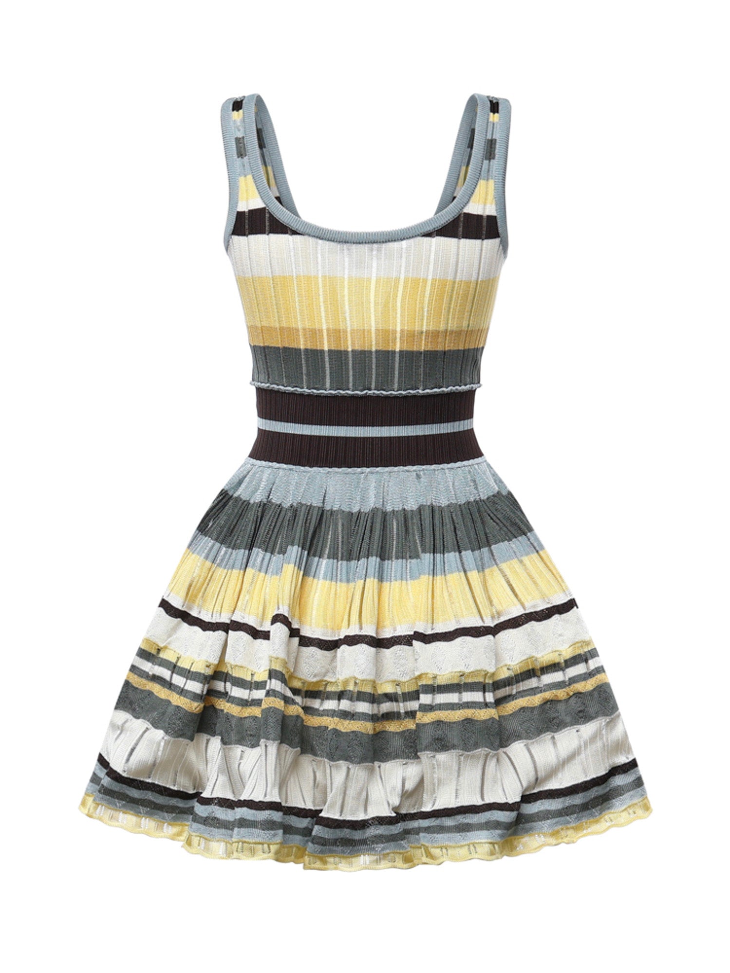Abito corto in maglia a righe AA9R3100K266D 908 ALAIA 
