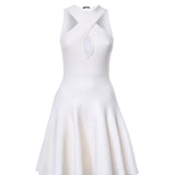 Abito in maglia con incrocio sul davanti AA9R3116K212D 054 ALAIA 