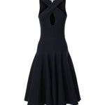 Abito midi in maglia con incrocio sul davanti AA9R3117K212D 537 ALAIA 