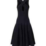 Abito midi in maglia con incrocio sul davanti AA9R3117K212D 537 ALAIA 