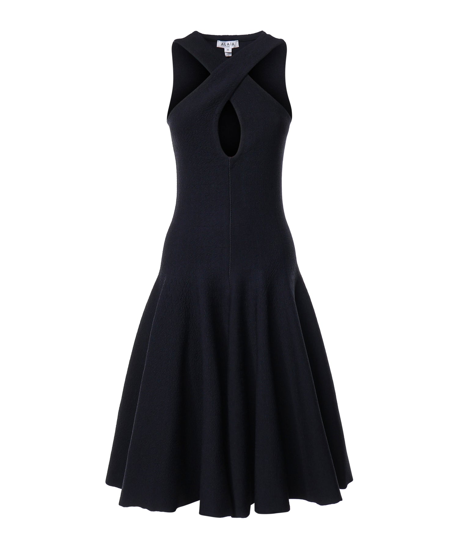 Abito midi in maglia con incrocio sul davanti AA9R3117K212D 537 ALAIA 