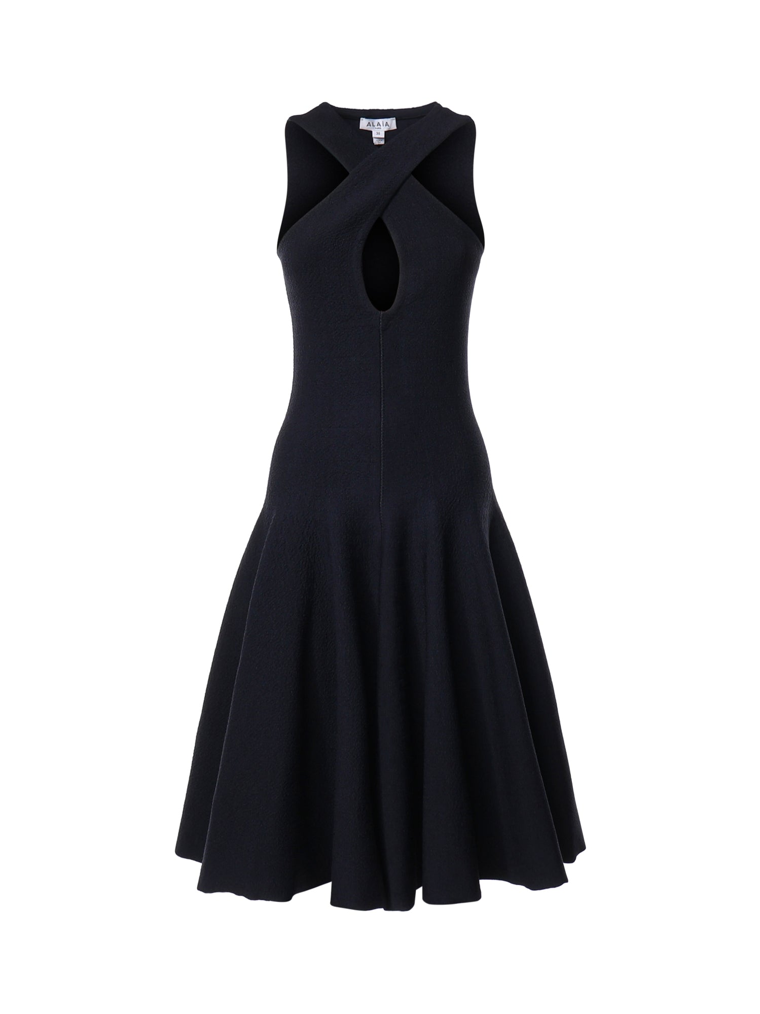 Abito midi in maglia con incrocio sul davanti AA9R3117K212D 537 ALAIA 