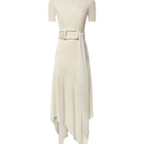 Abito in jersey con cintura AA9R3137J090D 102 ALAIA 